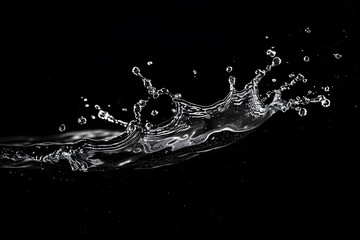 Splashing water on a black background. water splash refreshing black background