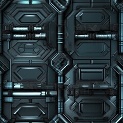 Spaceship hull texture pattern Seamless SciFi Panels.