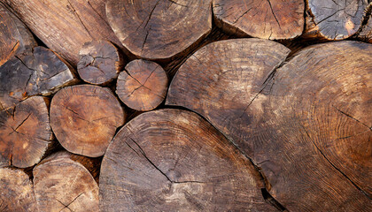 Rustic Abstract Wood log timber Background 