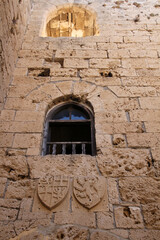 Coat of arms above the entrance to the Venetian fortress of Kyrenia inside, Northern Cyprus   