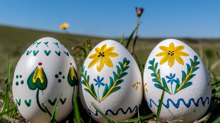 Fototapeta premium Easter concept and colors. Holiday background with Easter Eggs