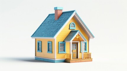 Toy House on Plain White Backdrop - Construction and Real Estate