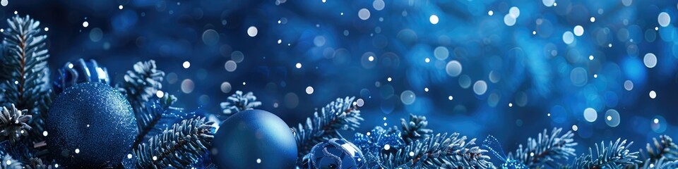 A serene holiday background featuring a rich, deep blue hue, evoking a sense of calm and relaxation. - obrazy, fototapety, plakaty