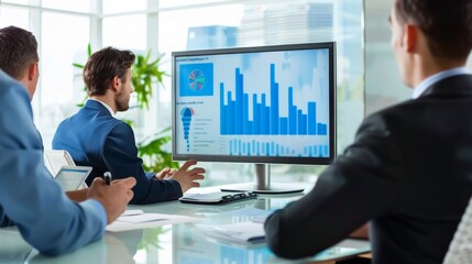 Professionals from various fields discuss ideas and develop new projects to develop business development and create competitive advantages. Discussion of financial statistics and growth indicators