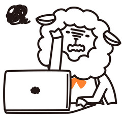 色加工ok ひつじ素材No.24 PC_困った