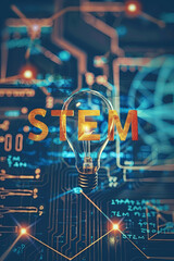 Science, technology, engineering and math. STEM concept. Business, Technology, Internet and network concept, with writing " STEM "
