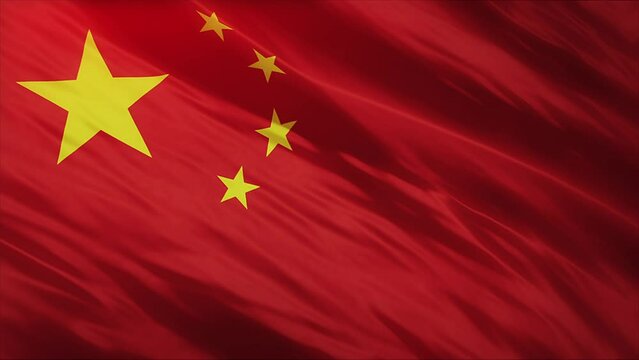 china flag waving in the wind, Chinese flag animation waving