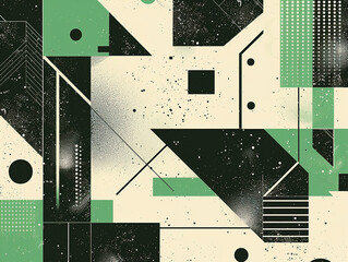  visually minimalistic engaging vector background with a modern, abstract geometric design in black and green
