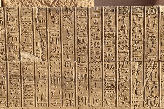 beautiful ancient egyptian hieroglyphs from temples in Luxor and Aswan