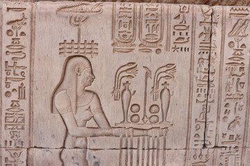 beautiful ancient egyptian hieroglyphs from temples in Luxor and Aswan