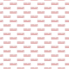 Coming soon icon seamless pattern isolated on white