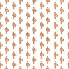 Employee wages icon seamless pattern isolated on white