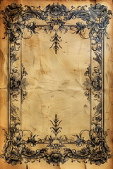 Antique Floral Ornamental Frame Old Page texture