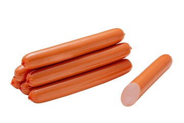 Hot dog sausage isolated on white background, full depth of field