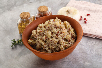 Vegan cuisine - boiled quinoa cereal - 794886128