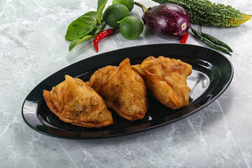 Indian cuisine - fries crispy samosa