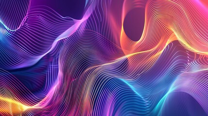 Modern abstract background with wavy lines. Digitalfuture technology concept. Generative Ai