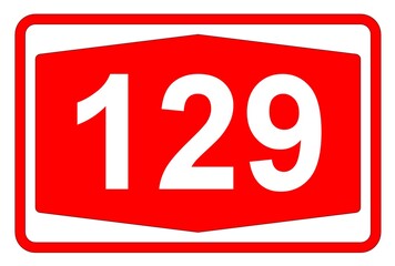 Illustration eines Autobahnschildes der Autobahn 129 in der Schweiz	
