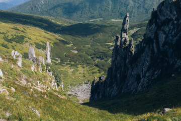 Beautiful view in the Carpathians. Spitzi Mountains. Ukraine