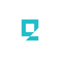  Q letter logo minimalist geometric aqua color