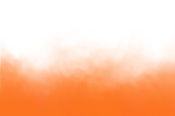 Orange smoke isolated on transparent background. Realistic fog, smog, haze, fire, mist or...