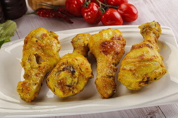 Roasted Chicken leg drumsticks with curry sauce