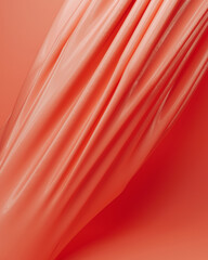 Peach fuzz folds flowing gentle waves abstract background modern radiant warmth 3d illustration render digital rendering - 794895963