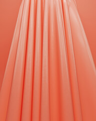 Peach fuzz folds flowing gentle waves abstract background modern radiant warmth 3d illustration render digital rendering - 794895992