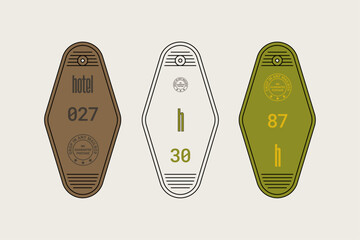 Green an Brown Hotel Keychain Vector