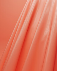 Peach fuzz folds flowing gentle waves abstract background modern radiant warmth 3d illustration render digital rendering - 794897150