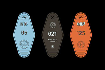 Moody Hotel Rooms Keychain Vector