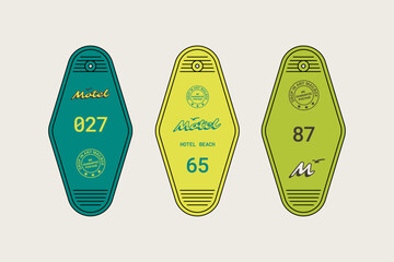 Motel Hotel Beach Keychain Vector