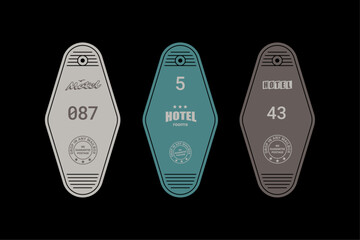 Retro Tosca Hotel Motel Keychain Vector
