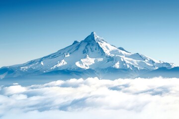 Snow peaks tower above the clouds.