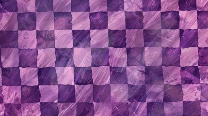 Hand Drawn Background with Purple Checkered Pattern