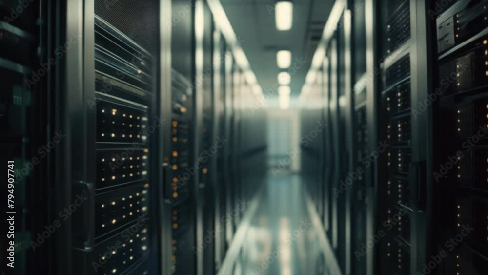 Poster data center with multiple rows