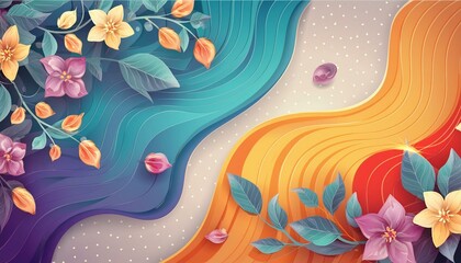 Digital textile saree design and colourfull background and illustration