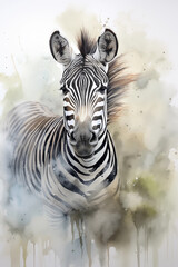 Watercolor zebra illustration