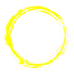 Unordentliche Pinselzeichnung: Gelber Kreis