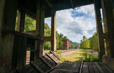 Fototapeta na wymiar The Ghost Town of Thurmond in the New River Gorge National Park, West Virginia, USA