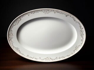 empty plate on black background