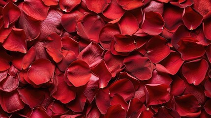 Close up of red rose petals backdrop