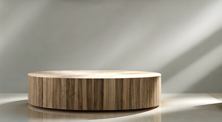 Wooden desk product presentation mockup, 