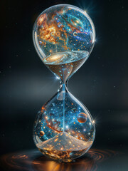 Cosmic Galaxy in slowly draining in an hourglass concept
