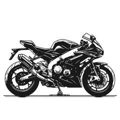 Highly detailed motorbike vector silhouette isolated on white background
