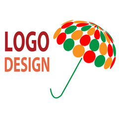 Revolve logo / colorful umbrella on white background / graphics designing logo / illustrator image.