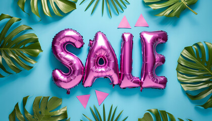 Tropical Sale Concept with Balloons