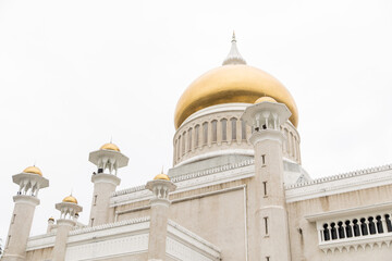Gold Dome of Omar Ali Saifuddien Mosque in Brunei Darussalam on Borneo in Southeast Asia