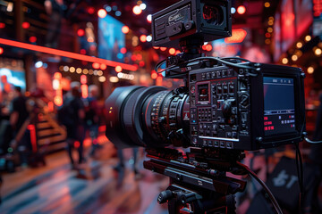 A teleprompter displays the interview questions and prompts for the host, ensuring they stay on track and deliver a polished performance