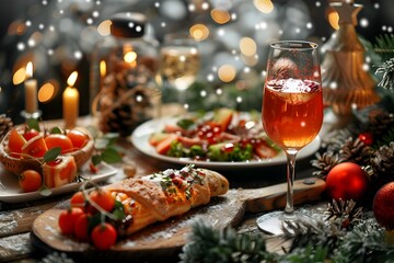 Festive Culinary Delight:Captivating Views of Holiday with Delicious Food and Drinks